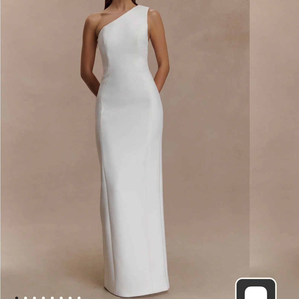 Meshki One-Shoulder White Column Gown (Milena Dress)